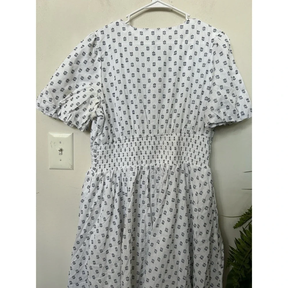 NWT Anthropologie Katerina Button Front Dress White Textured Midi Cottagecore XL - Picture 7 of 9